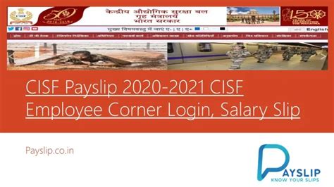 online payslip pnp|CISF Payslip 2021 Download CISF Salary Slip .